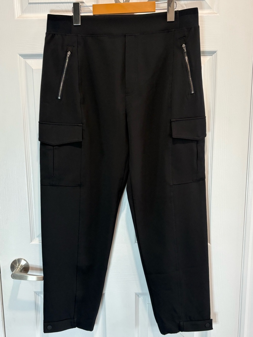 Athleta Endless High Rise Cargo Pants PrimaStretch Utility Pockets, Black, 14